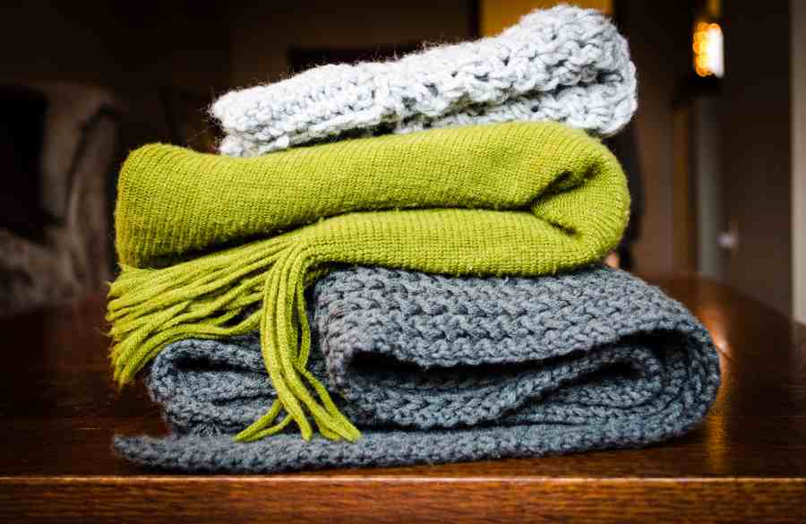 Washed clothes on a table