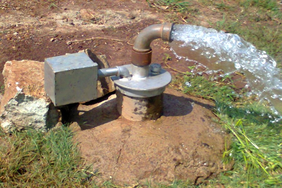 water gushing from a pipe